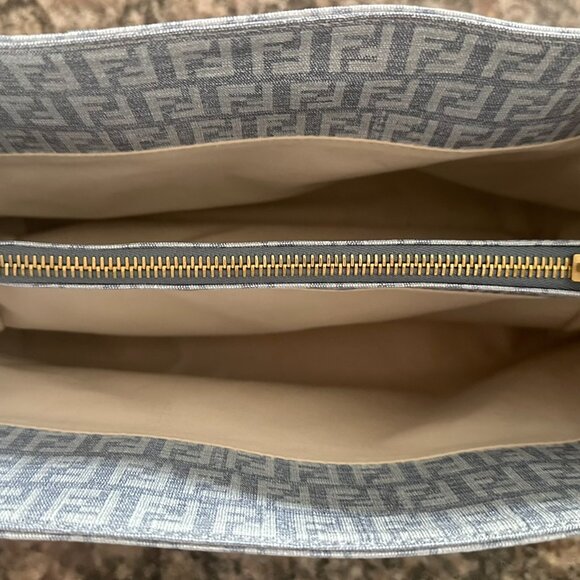 Fendi Baby Blue Zuchinno Coated Canvas Small Tote - Picture 10 of 12